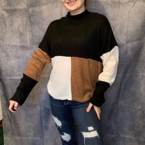Oversized block color sweater